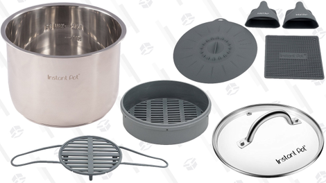 Instant Pot 6 qt. Inner Cooking Pot | $23 | AmazonInstant Pot Tempered Glass Lid | $11 | AmazonInstant Pot Silicone Starter Set | $11 | AmazonInstant Pot Silicone Steamer Basket | $8 | AmazonInstant Pot Silicone Steam Rack | $7 | Amazon